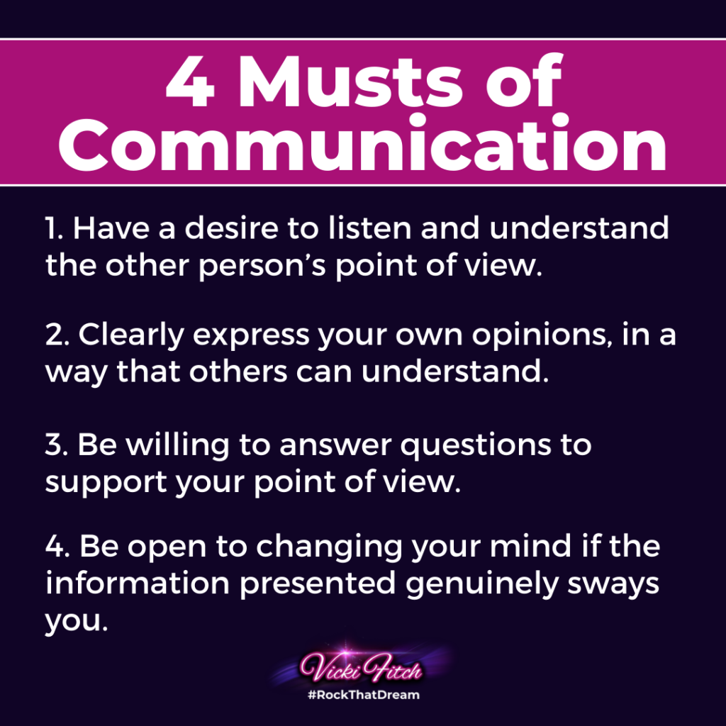4 Must of Communication - Vicki Fitch blog post December
