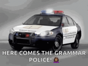 Police Grammar Gotcha blog Vicki Fitch